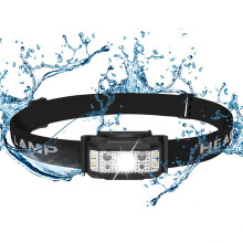 Lampada frontale ricaricabile, faro a LED super luminoso da 1200 lumen con sensore di movimento, impermeabile, per campeggio all'aperto, pesca, luce