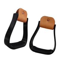 Aluminum Cushioned Western Stirrups Overshoe Safety Horse-Black