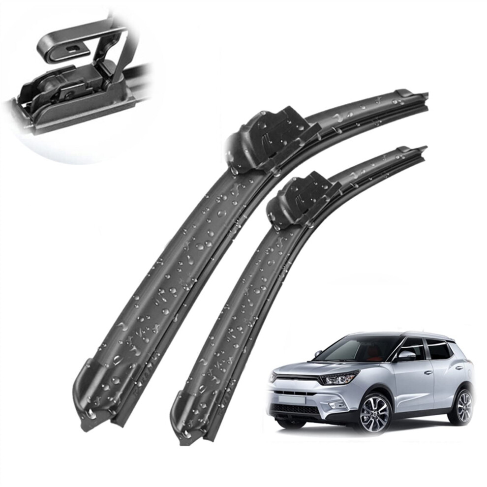 Front Wiper Blades 24'+16' For Ssangyong Tivoli 20152019 Allweather Curved Windshield Fit 9199774814935