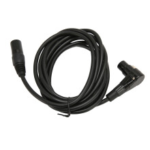 Cabo de extensão para microfone XLR macho para fêmea em ângulo reto, transmissão de sinal sem perdas, design com travamento automático, pinos