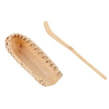 Coș rustic împletit din bambus, set decorativ ecologic lucrat manual pentru biroul de acasă, ușor de curățat și cu design simplu