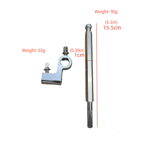 Double Kick Drum Pedal Stabilizer Rod Enhances-Silver 1