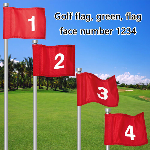 4Pcs 1-4 Practice Numbered Golf Flag Oxford Cloth Small Putting 1