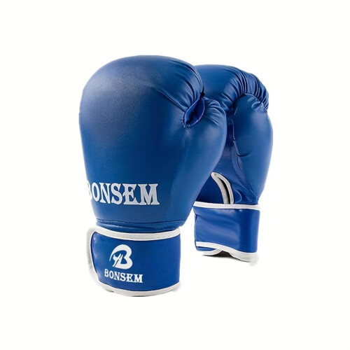 Kickboxing Gloves For Training PU Leather Breathable 6 Oz Model B1 Blue