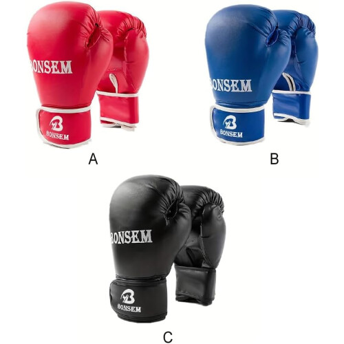 Kickboxing Gloves For Training PU Leather Breathable 6 Oz Model B1 Blue 2
