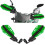 Universal Motorcycle Hand Guard 7/8in 22mm ABS Fall Resistant Protector Green 11