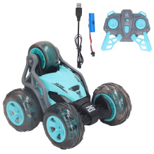 Stuntbilleke 4WD dobbeltsidig RC racerkjøretøy med oppladbare batterimoduler og enkle kontrollfunksjoner LED-lys for barn innendørs utendørs moro