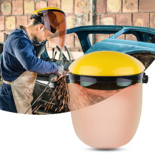High Temp Resistant Welding Face Shield PC Head Mount UV Proof Tawny Color