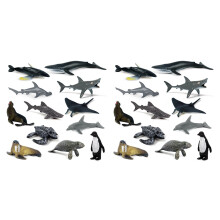 24Pcs Simulation Marine Animal Tooth Killer Whale Whale Penguin Model Toy