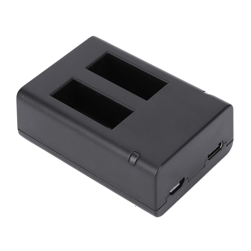 Dual Slot Action Camera Battery Charger With Usb For Gopro Max, Black 4691379849824