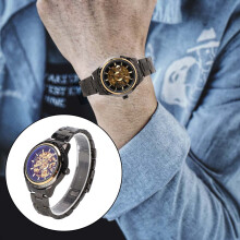 Automatic Mechanical Men's Watch Waterproof Stainless Steel 43mm Gold