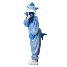 Personalised Bathrobes Animal OnePiece Pajamas Warm Flannel Blue Unisex Adults Size S Christmas Party Sleepwear