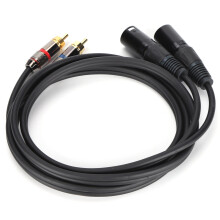 Cablu XLR dual la RCA dual, rezistent, cu conectori placați cu aur, pentru aplicații audio profesionale (5,5 mm)