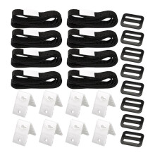 24 Stuks Zwembad Cover Roller Attachment Bandjes Kit Universele Solar Deken Reel Nylon Webbing Strip Gesp Bevestigingen