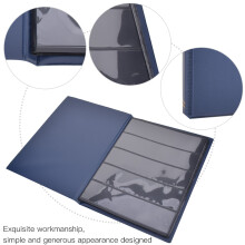 10 Pages Stamp Album Blue Easy Flip Collecting Holder Durable & Lightweight
