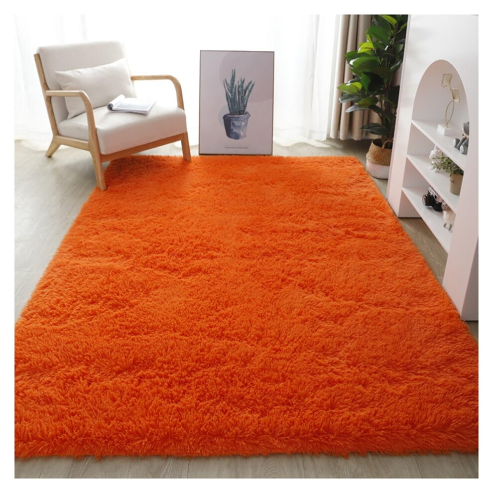 Fluffy Area Rug Soft Shaggy Carpet For Living Room Kids Bedroom Nursery Home Decor 50X160cm Orange