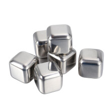 Stainless Steel Ice Cubes 6Piece Set For Wine And Whiskey, Rapid Cooling, Whiskey Stones, Storage Box