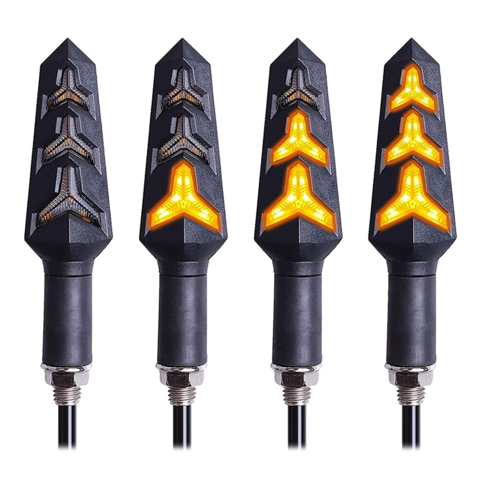 Turn Signal Indicator 4Pcs Motorcycle Turn Signal Built Flasher Relay 12 Led Flowing Turn Signals 12V Waterproof Light 9187378029244