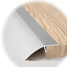 Non Slip Aluminum Floor Transition Strip Door Threshold Ramp for Carpet to Tile, Silver 90cm 2PC