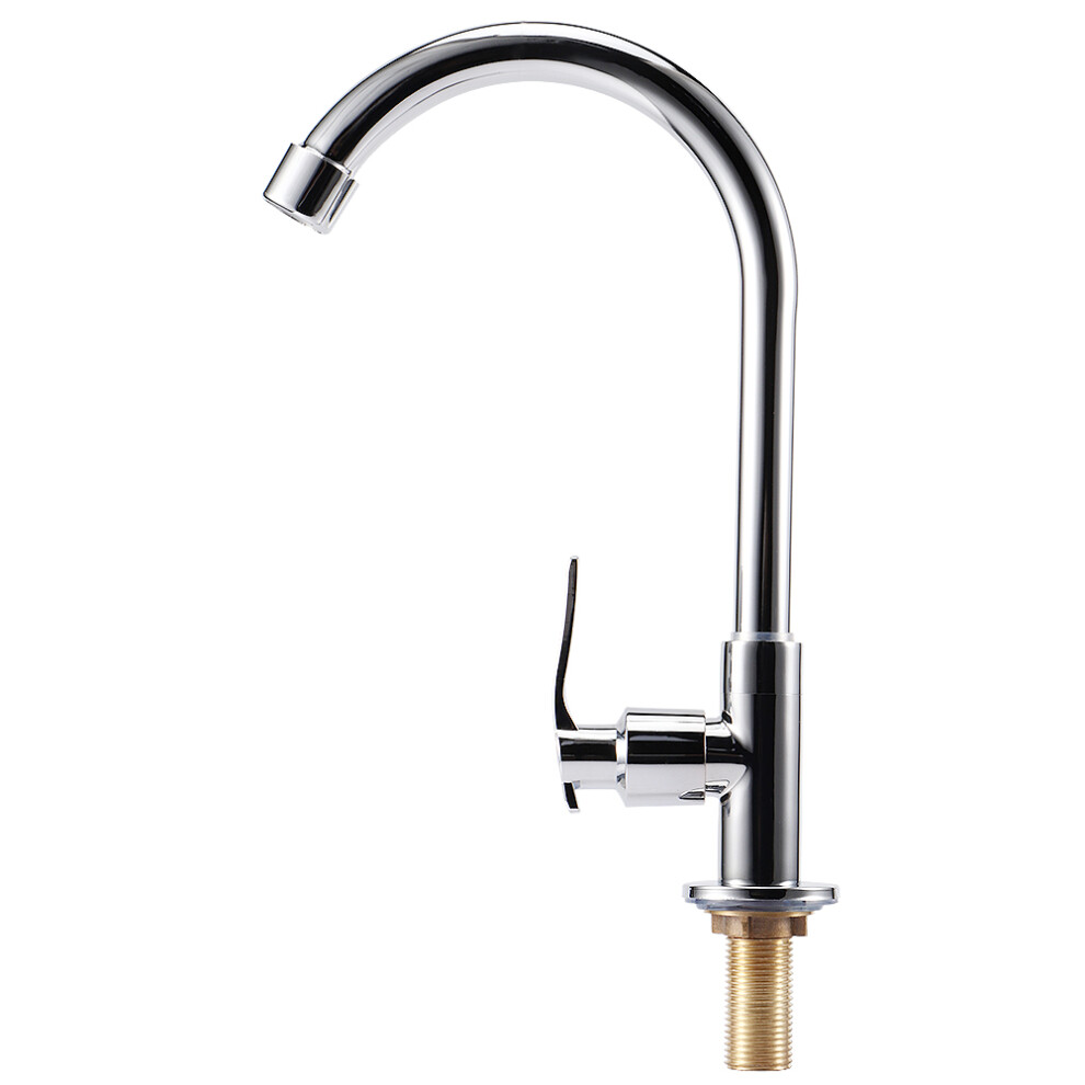 G1/2In Zinc Alloy Kitchen Sink Water Faucet Tap, Silver, 31.5 X 16 Cm 8441382682552