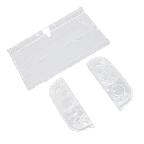 DIY Replacement Housing Shell for Nintendo Switch OLED, Clear Console Back Plate with Kickstand Functionality Precision Cut Design Premium ABS Materia 2
