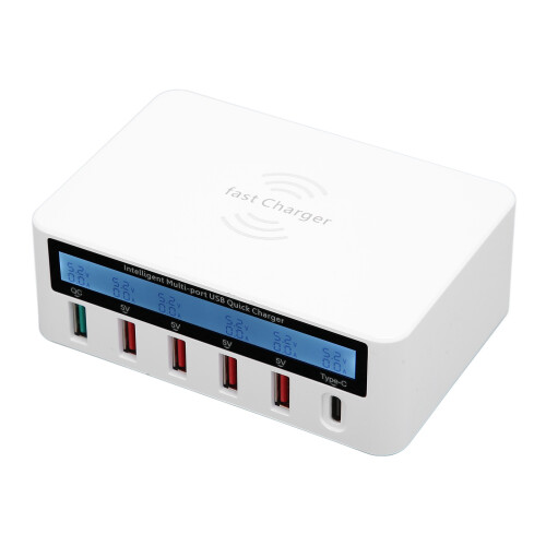 Φορητός κόμβος φόρτισης USB με γρήγορη φόρτιση, οθόνη LCD, συμπαγής, φιλικός προς το 1