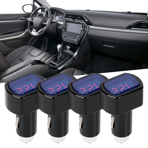 4 Stück Auto-Voltmeter LED-Anzeige Batteriespannungsmonitor 8V-30V 2
