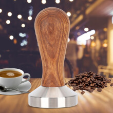 51mm Stainless Steel Wood Handle Coffee Tamper – 100mm Tamping Tool