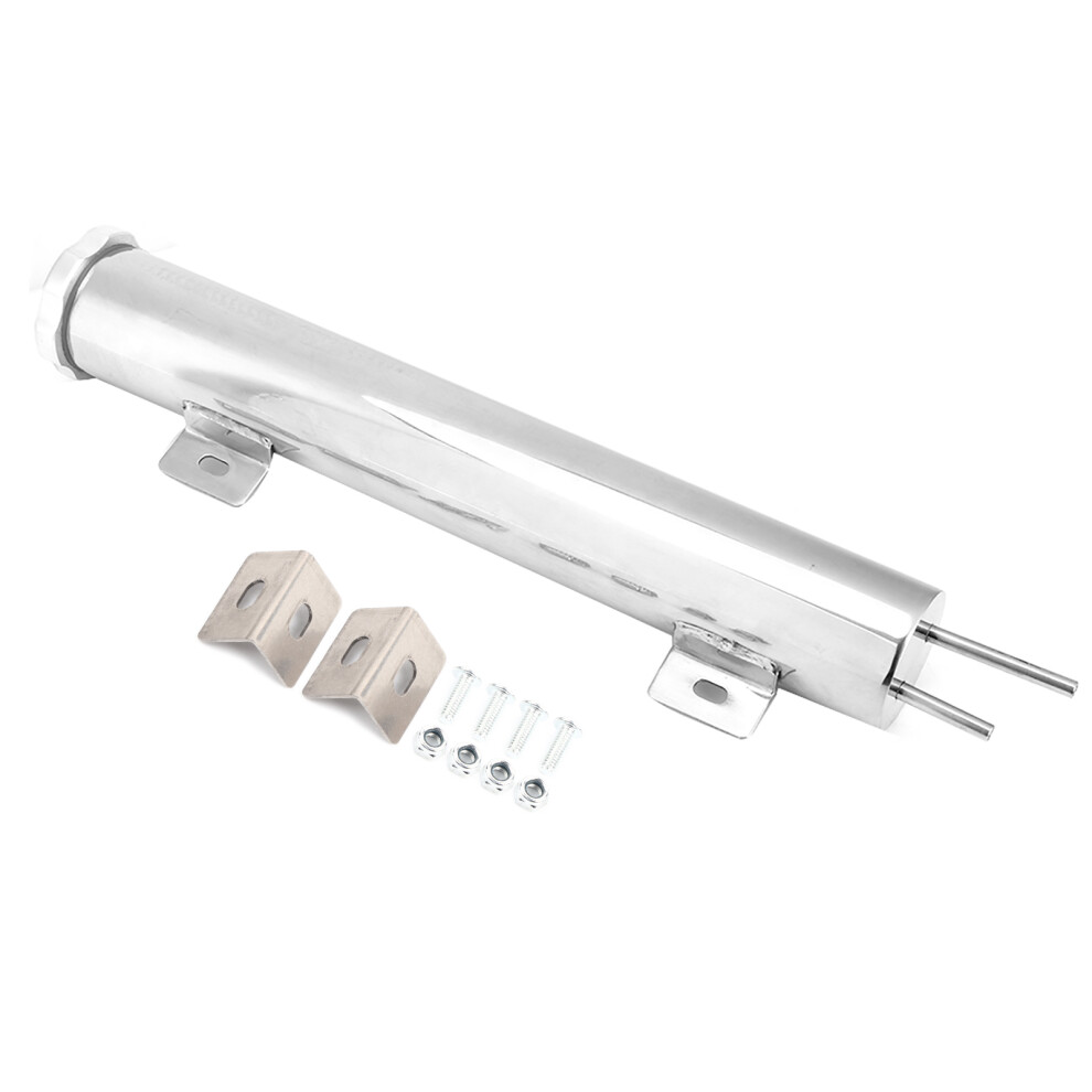 Universal 2 X 13In Stainless Steel Radiator Overflow Tank Kit 8761382683503