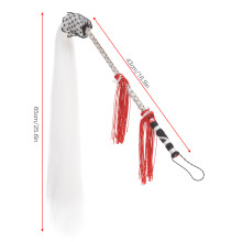 Elegant Horsetail Whisk Stick Handle for Martial Arts & Stage Plays
