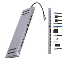 USB C Hub 12In1 Docking Station For Laptop, 5.0 Gbps USBC Hub, HD Port Expander, Seamless Data Connectivity