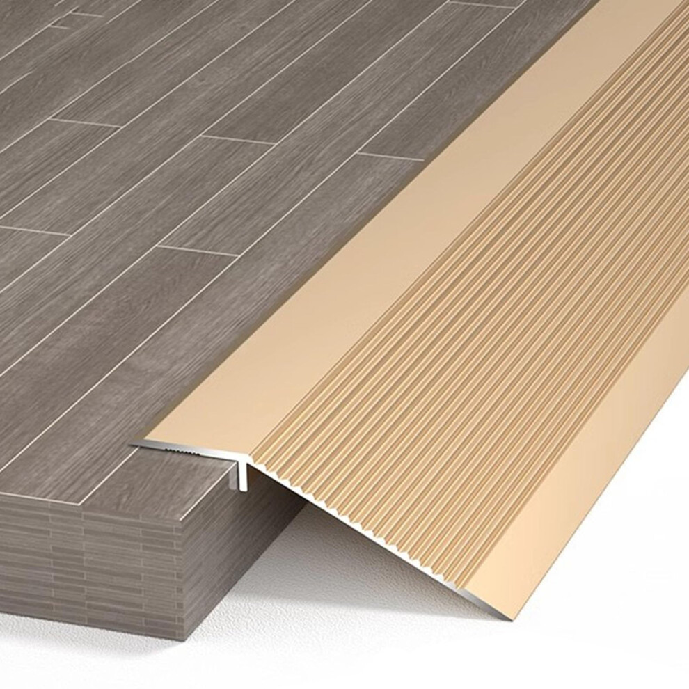 Gold Aluminum Floor Transition Strip Threshold Ramp For Wood To Tile, Slipresistant, 67In 9199774824842