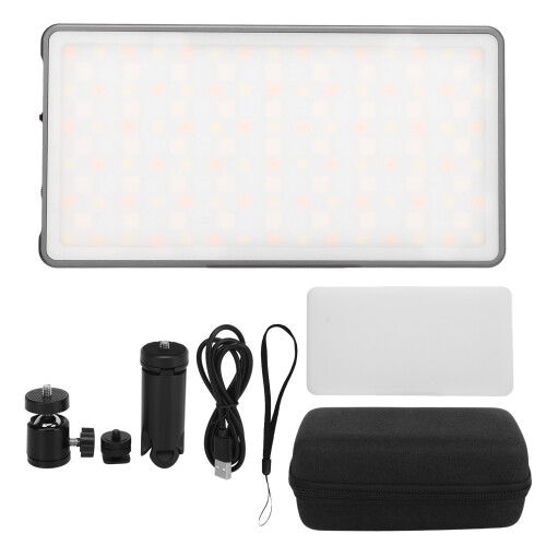 Lampe photo à intensité variable avec éclairage doux, lampe vidéo LED, réglage progressif de l'intensité, diffuseur intégré, batterie