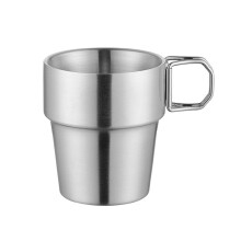 Tasse en Acier Inoxydable Tasse à Café Empilable Tasse à Eau en Plein Air Tasse à BièRe Tasse de Camping pour Tasse à Café Pique-Nique