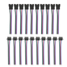 Adresseerbare LED-stripconnectoren, laagspannings-LED-project 4-pins JST SM micro-stekker (mannelijk/vrouwelijk) aansluitkabel voor 50, 50, 3528