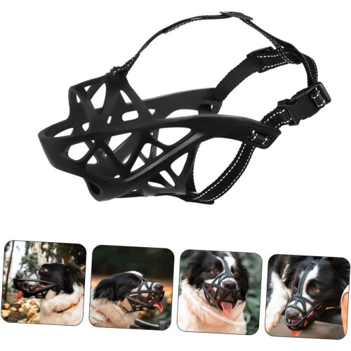 Adjustable Soft Silicone Dog Mouth Cover Muzzle, Breathable Muzzle Design, Drinking Allowed, Comfortable Fit 2