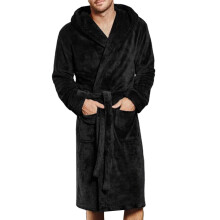 Mens Dressing Gowns Fleece Bathrobe Winter FullLength LongSleeve Nightwear Robe Soft Warm Cozy Housecoat