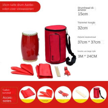 (Taille drum van 15cm, Volledige set accessoires 3 meter zijden drumtas) 15cm koeienhuid taille trommel
