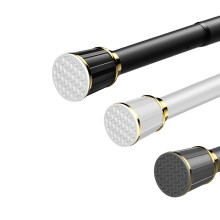 No Drilling Shower Curtain Rod 40500 cm, 33 mm Diameter, Adjustable Telescopic Tension Rod, Black, For Kitchen and Bathrooms