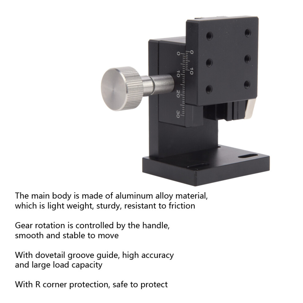 Manual Z Trimming Stage, 40X40mm, Aluminum Alloy, 0.01Mm Scale 8711379868987