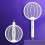 Electric Mosquito Swatter 3000V Instant Kill with LED Light Foldable Handle Indoor Bug Zapper White 2