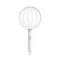 Electric Mosquito Swatter 3000V Instant Kill with LED Light Foldable Handle Indoor Bug Zapper White