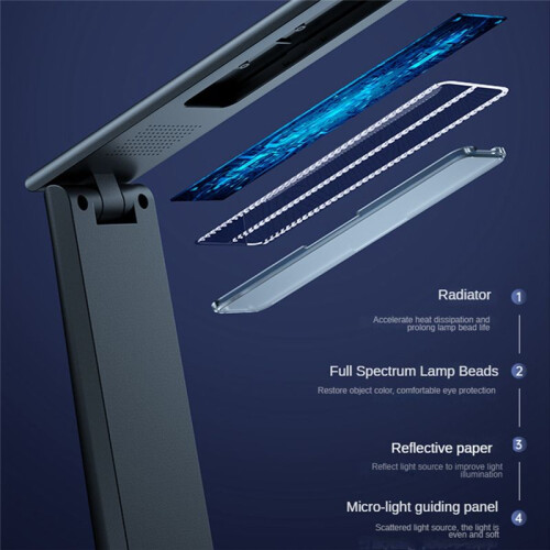 LED Folding Desk Lamp Charging Touch Control Dimmable Desktop Eye Protection Reading Study Office Bedroom Bedside Lamp 1