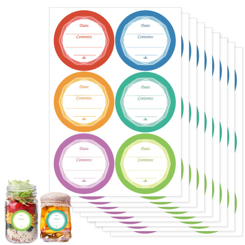 DIY Canned Goods Companion, Ετικέτες για βάζα κονσερβοποίησης για πολύχρωμες στρογγυλές 1