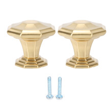 Boutons de meubles raffinés, style transitionnel, construction en zinc de haute qualité, pour armoires et tiroirs, finition laiton massif, toucher