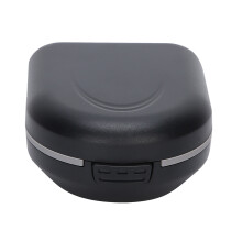 Hearing Aid Case, Compact with Water Resistant Hard Shell and Silicone Air Cushion, Black