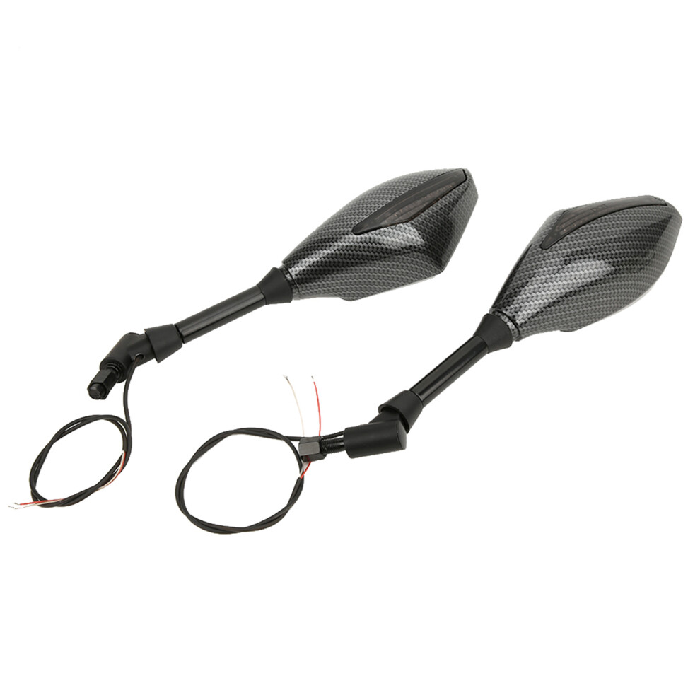 Led Side Rearview Mirrors With Turn Signal For 10Mm Handlebar Motorcycles Light 8461379873756