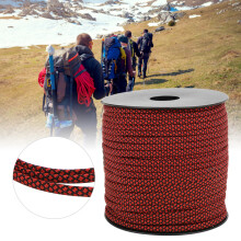 50M 4MM 7-fach Paracord Rettungsseil Camping-Lanyard Rot Schwarz