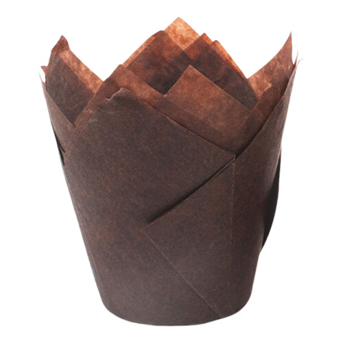 50 stuks tulpenstijl cupcake liners functionele-Koffie kleur