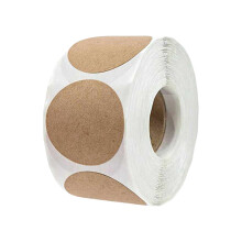 500pcs Roll Of Brown Kraft-Diameter 25mm 500 stickers per rol